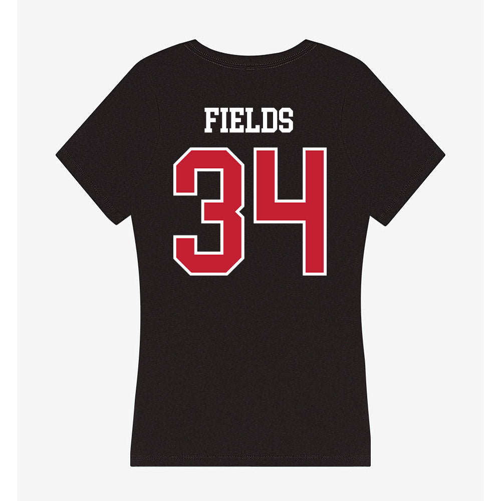 Ball State - NCAA Football : Derek "DJ" Fields - Women's V-Neck T-Shirt-1