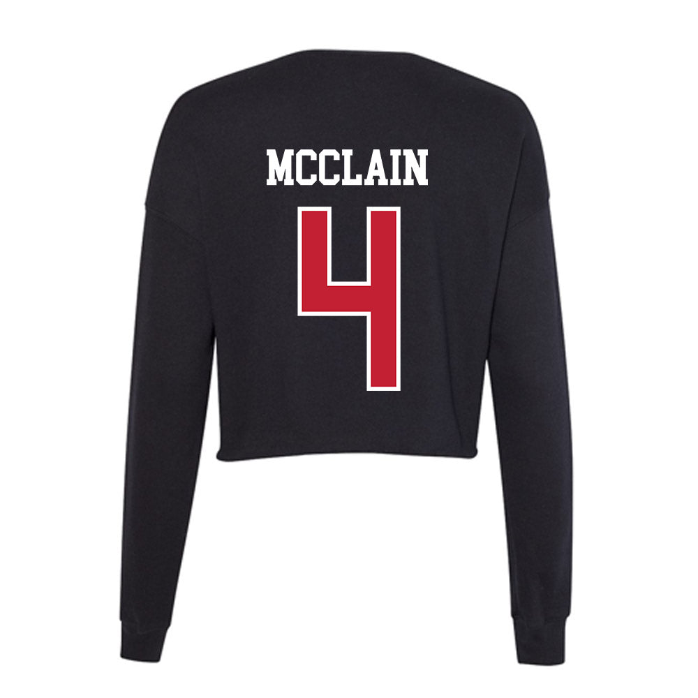 Ball State - NCAA Football : Eric McClain - Women's Cropped Crew Fleece-1