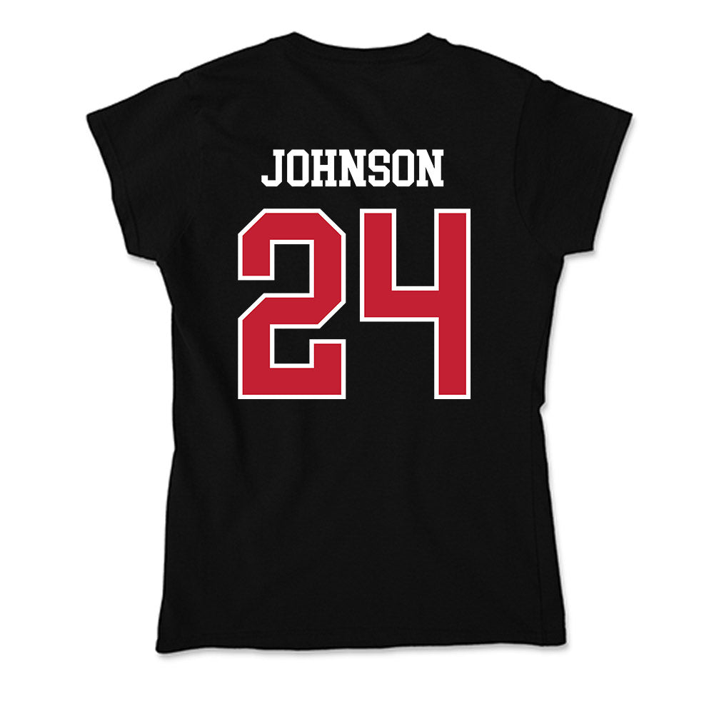 Ball State - NCAA Baseball : Keegan Johnson - Soft Style Women’s T-Shirt-1