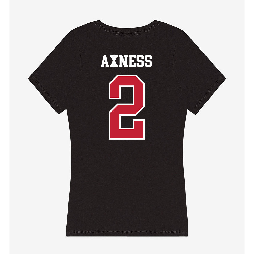 Ball State - NCAA Women's Volleyball : Reese Axness - Women's V-Neck T-Shirt-1