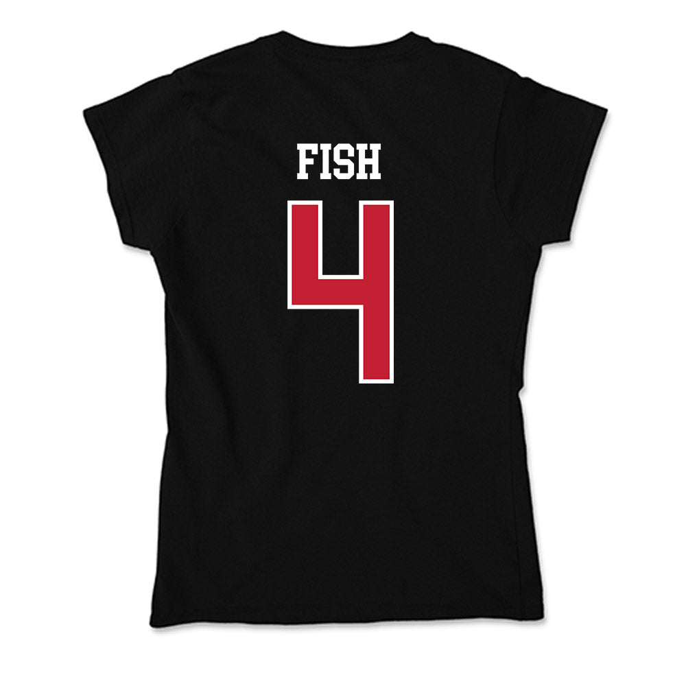 Ball State - NCAA Men's Basketball : Kayden Fish - Soft Style Women’s T-Shirt-1