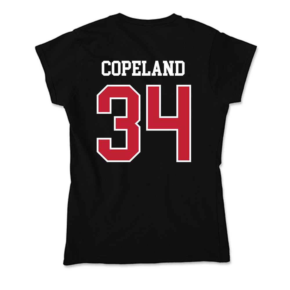 Ball State - NCAA Men's Basketball : Preston Copeland - Soft Style Women’s T-Shirt-1