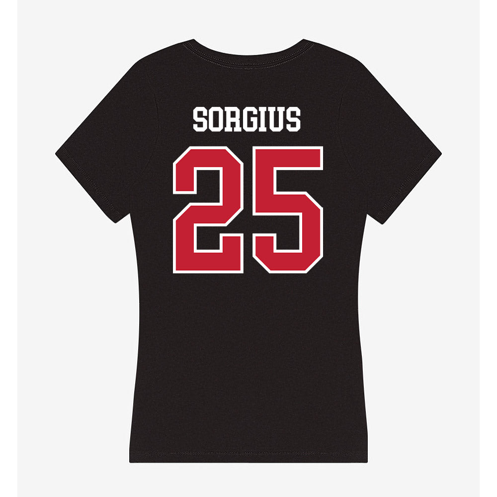 Ball State - NCAA Baseball : Kendric Sorgius - Women's V-Neck T-Shirt-1