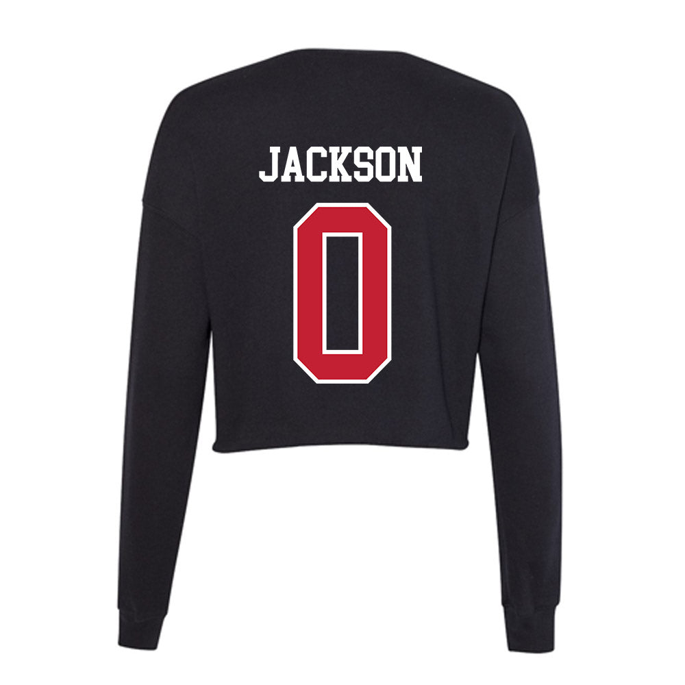 Ball State - NCAA Football : Elijah Jackson - Women's Cropped Crew Fleece-1