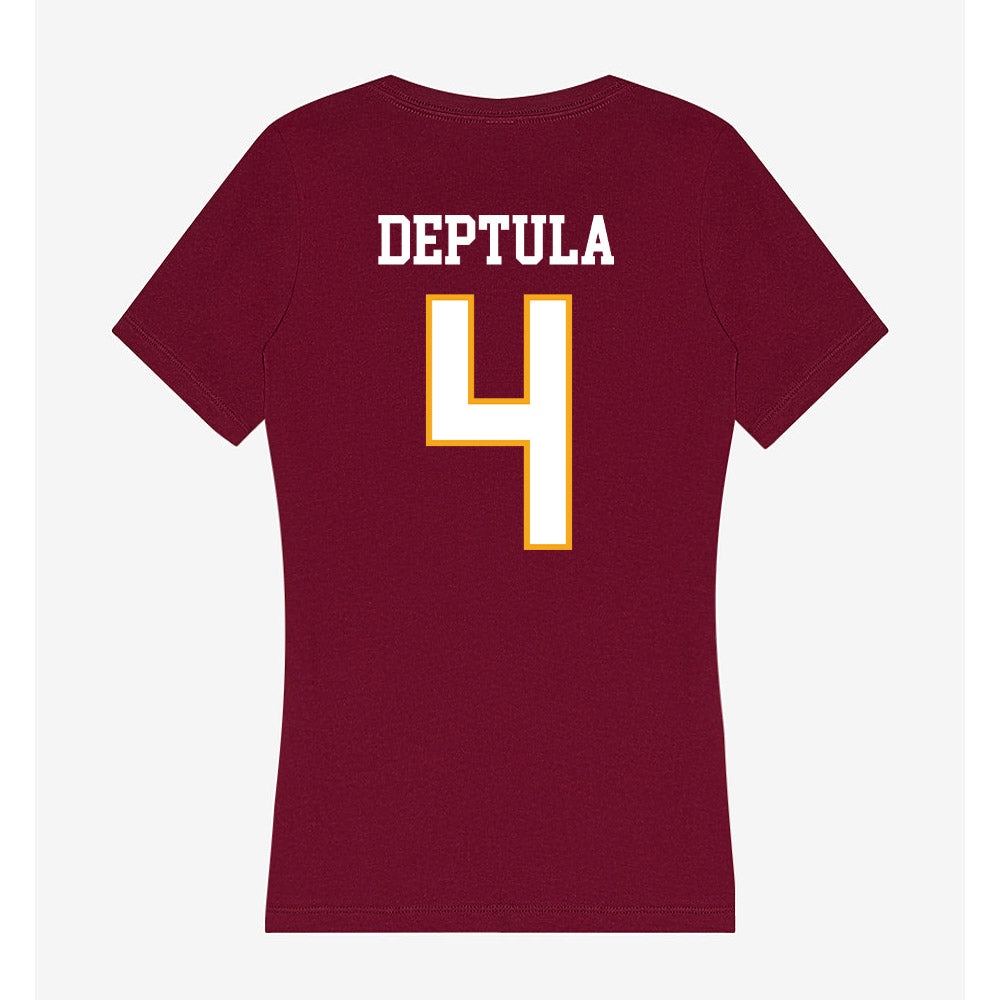 Loyola - NCAA Women's Basketball : Audrey Deptula - Women's V-Neck T-Shirt-1
