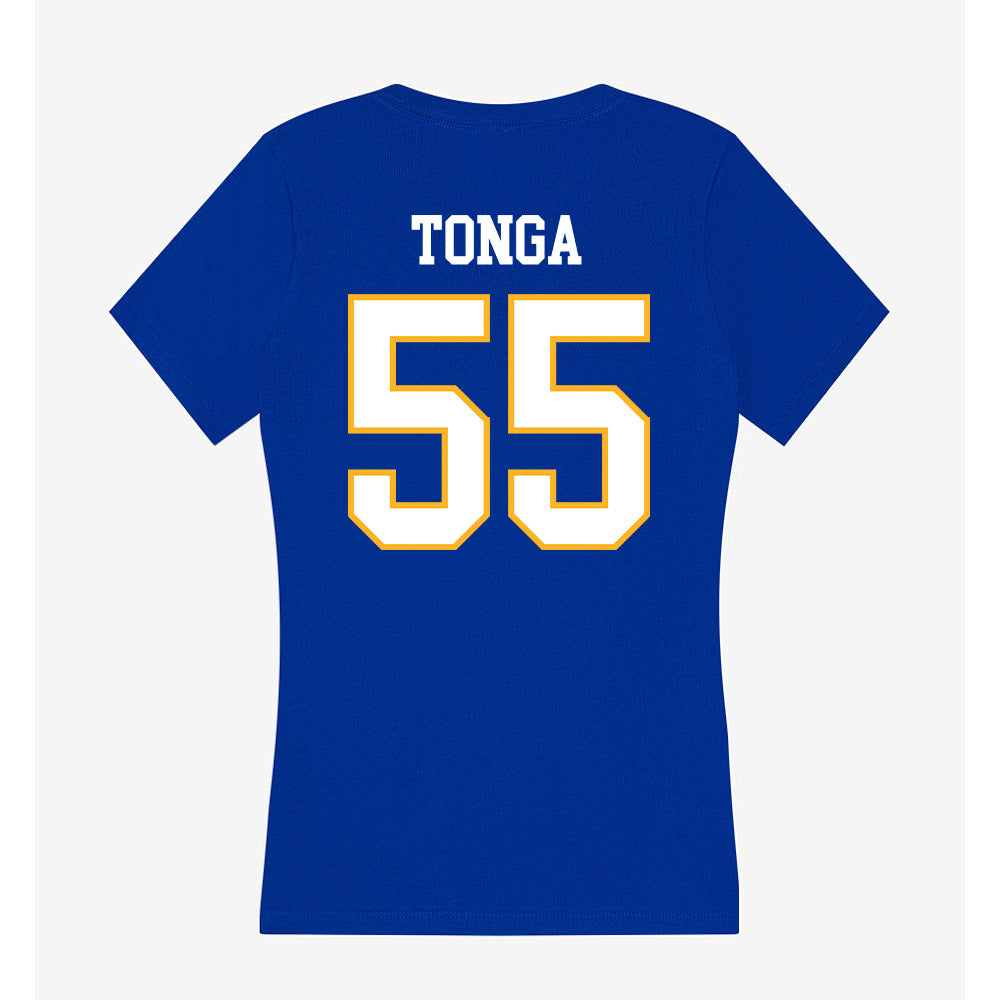 SJSU - NCAA Football : Jordan Tonga - Women's V-Neck T-Shirt-1