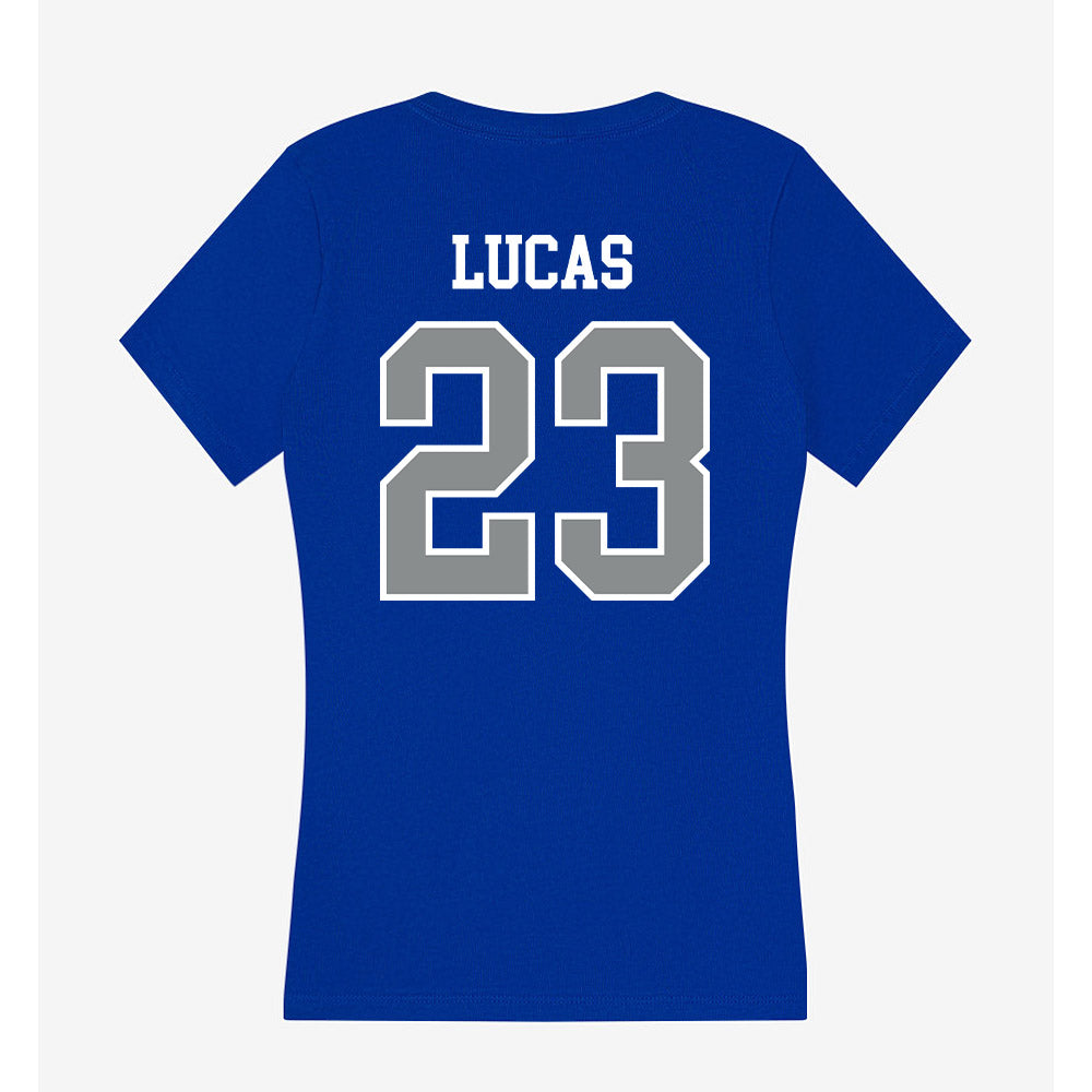 Memphis - NCAA Baseball : Isaac Lucas - Women's V-Neck T-Shirt-1