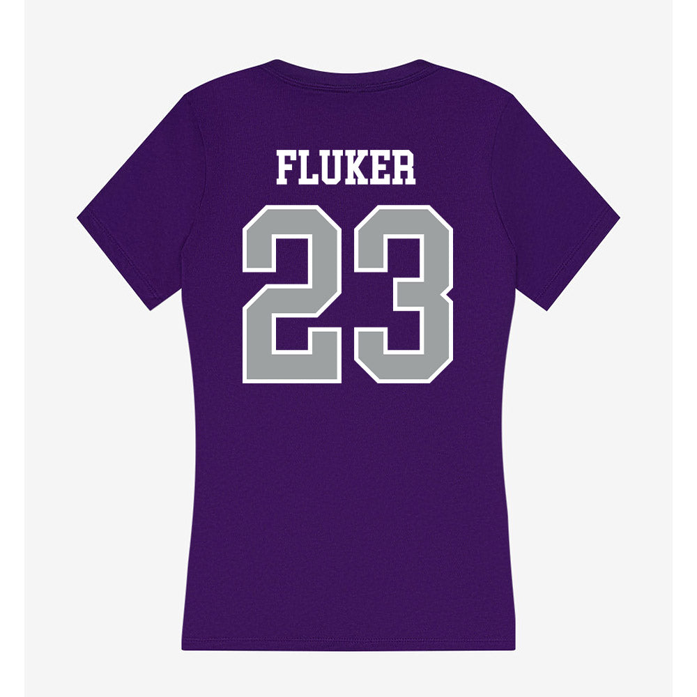 Tarleton State - NCAA Women's Basketball : Alani Fluker - Women's V-Neck T-Shirt-1