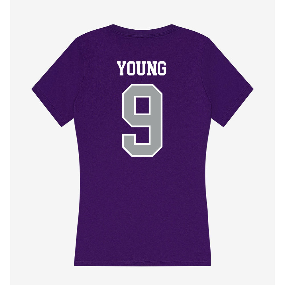Tarleton State - NCAA Football : Tiar Young - Women's V-Neck T-Shirt-1