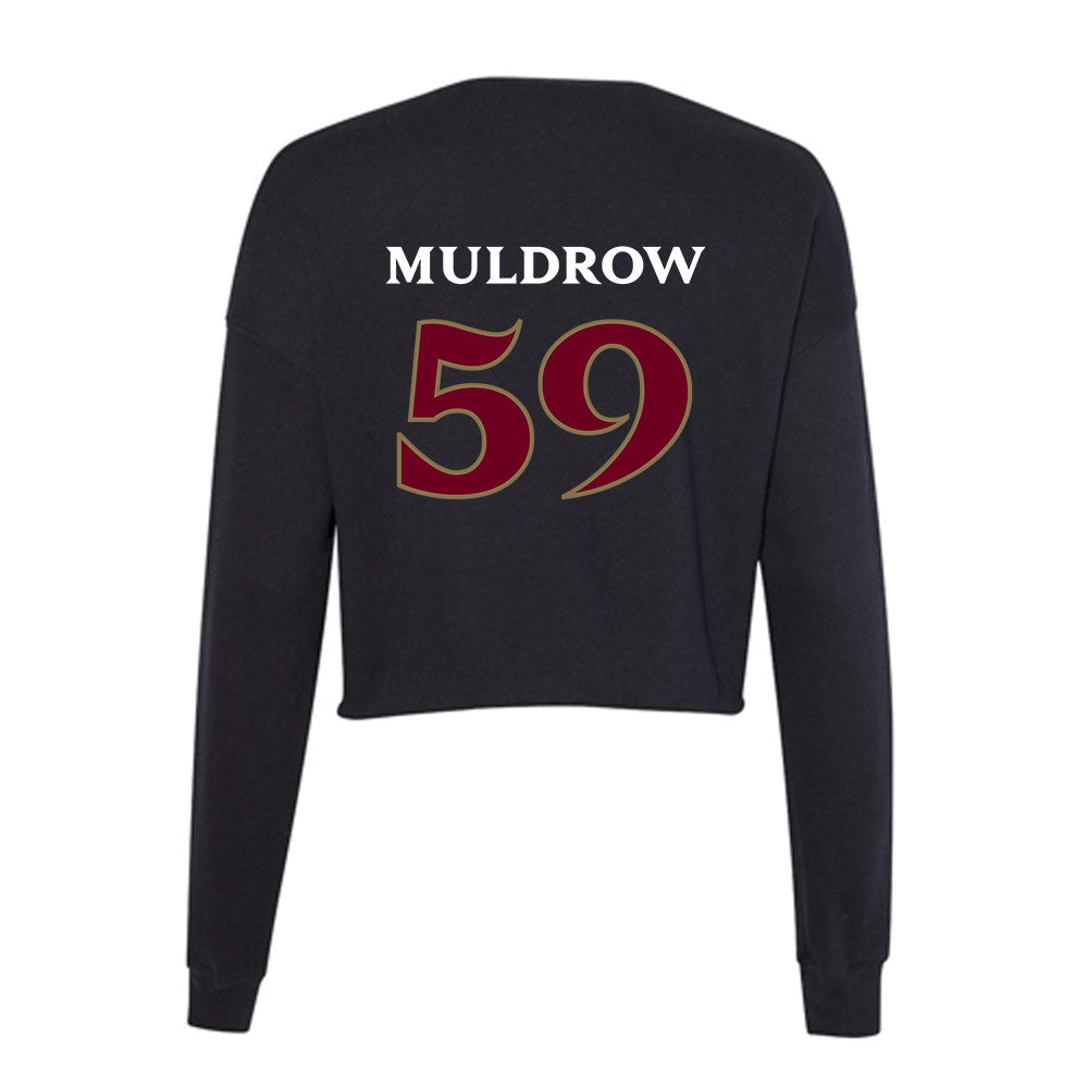 Elon - NCAA Football : Michael Muldrow - Women's Cropped Crew Fleece-1