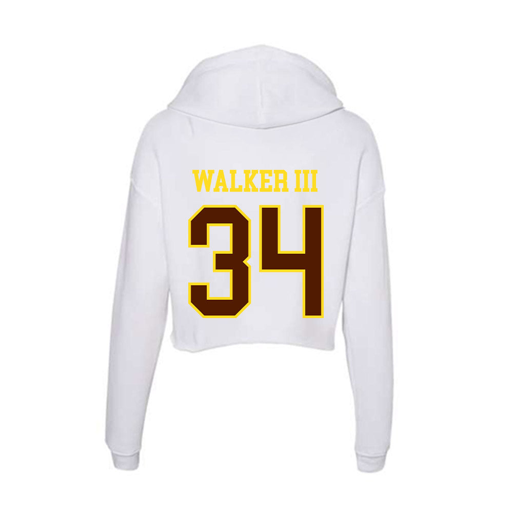 Western Michigan - NCAA Football : Versie Walker III - Women's Crop Fleece Hoodie-1