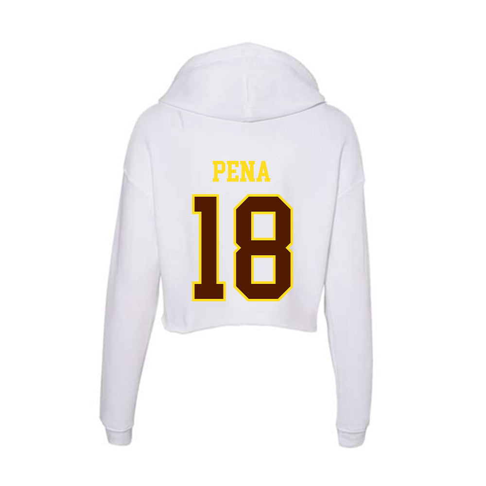 Western Michigan - NCAA Baseball : Diego Pena - Women's Crop Fleece Hoodie-1