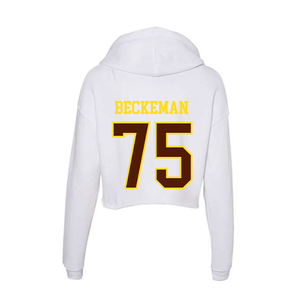 Western Michigan - NCAA Football : Spencer Beckeman - Women's Crop Fleece Hoodie-1