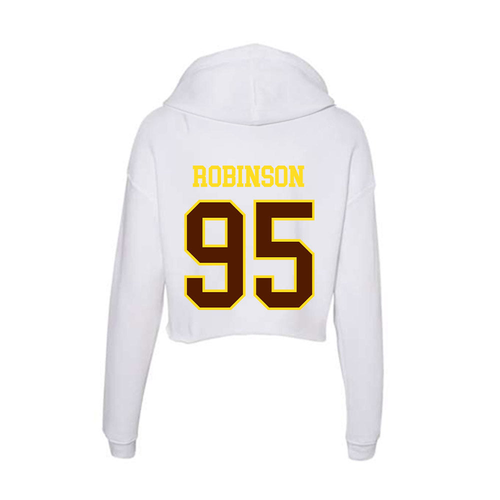 Western Michigan - NCAA Football : DeShawn Robinson - Women's Crop Fleece Hoodie-1