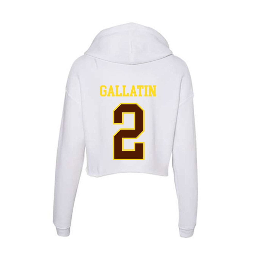 Western Michigan - NCAA Men's Ice Hockey : Grady Gallatin - Women's Crop Fleece Hoodie-1