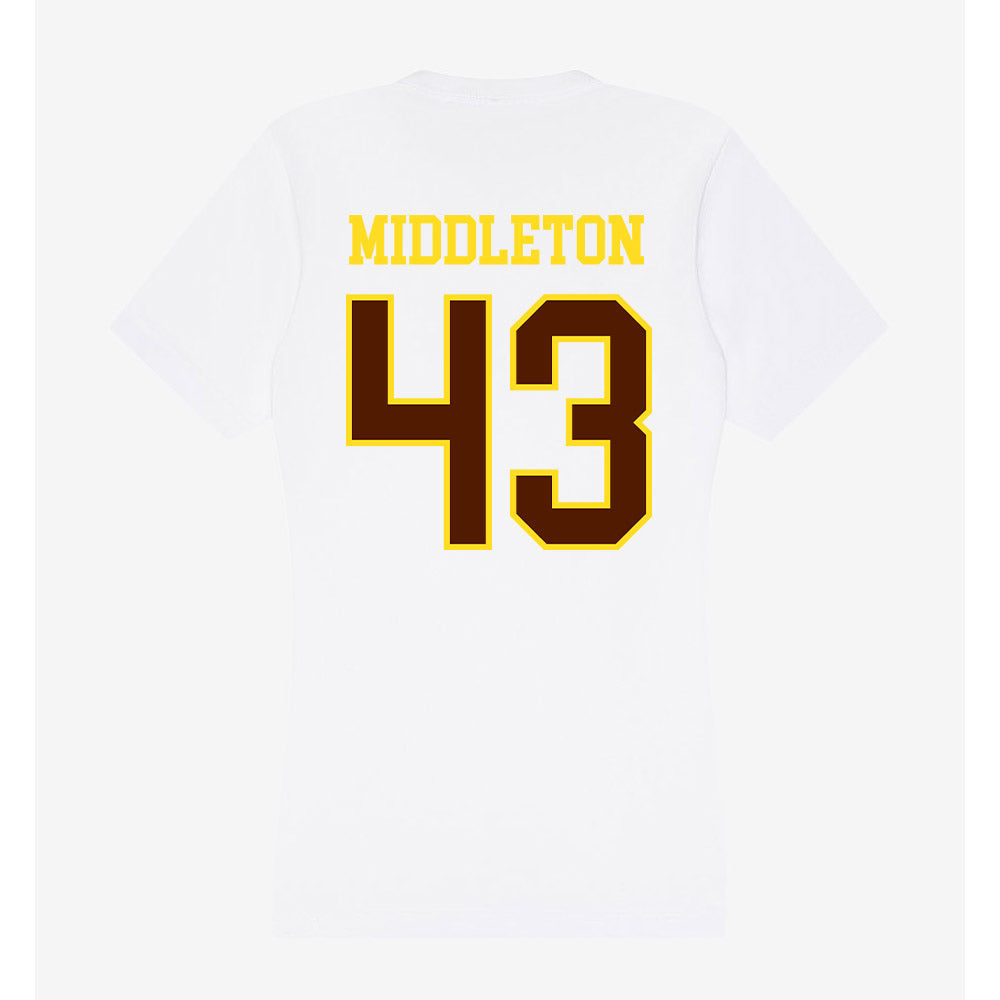 Western Michigan - NCAA Baseball : Cooper Middleton - Women's V-Neck T-Shirt-1