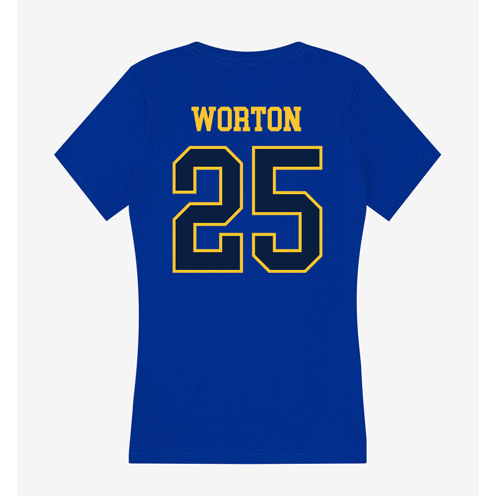 East Tennessee State - NCAA Men's Soccer : Shewit Worton - Women's V-Neck T-Shirt-1