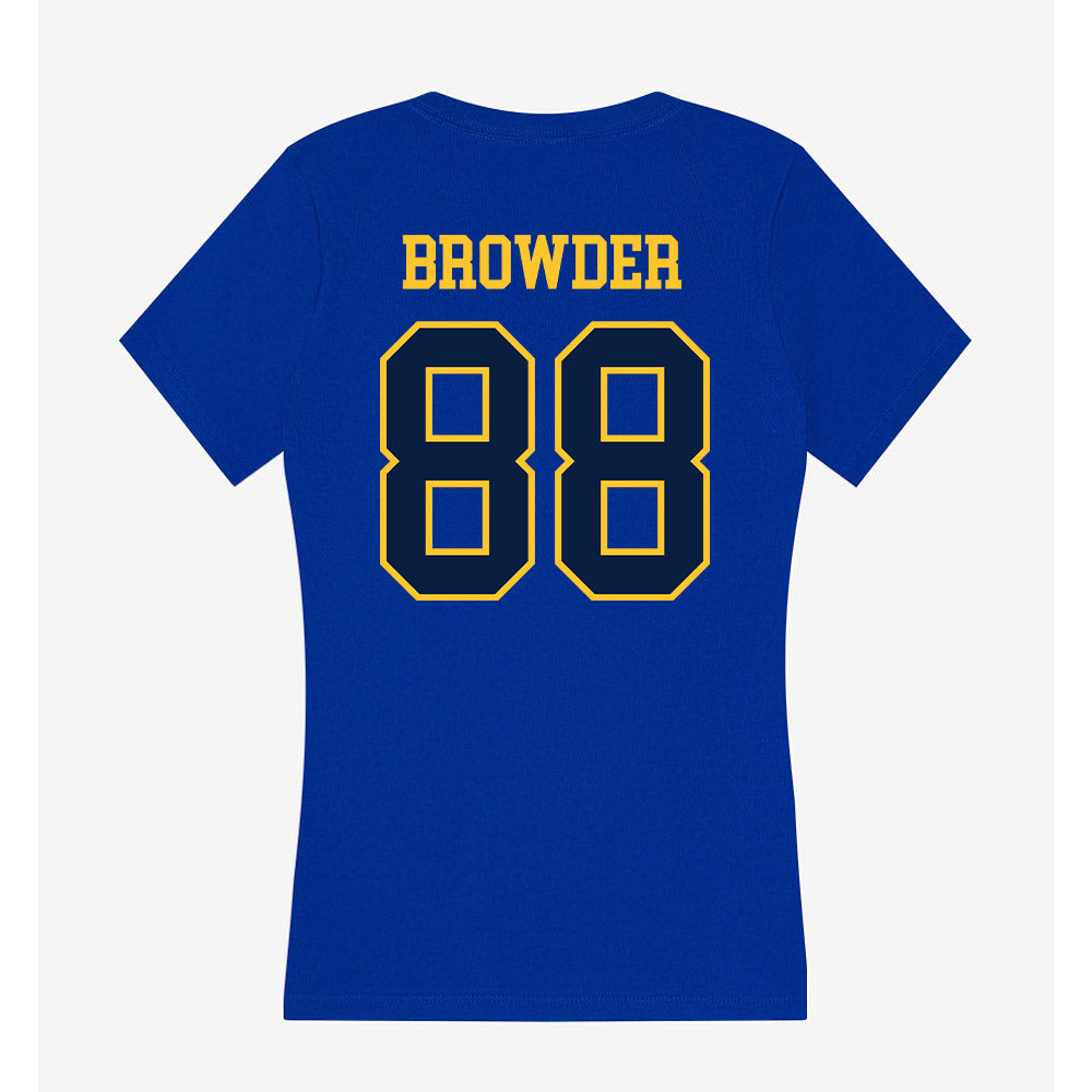 East Tennessee State - NCAA Football : Charlie Browder - Women's V-Neck T-Shirt-1