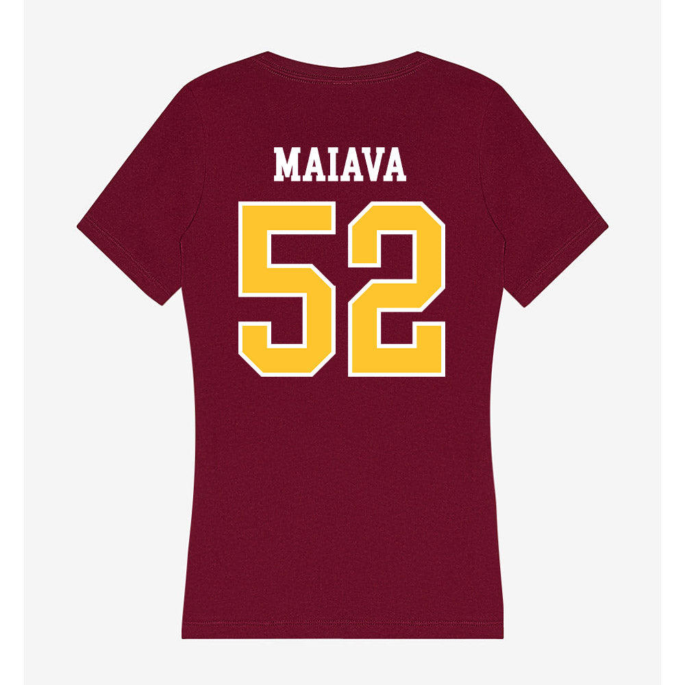 Central Michigan - NCAA Football : Dom Maiava - Women's V-Neck T-Shirt-1
