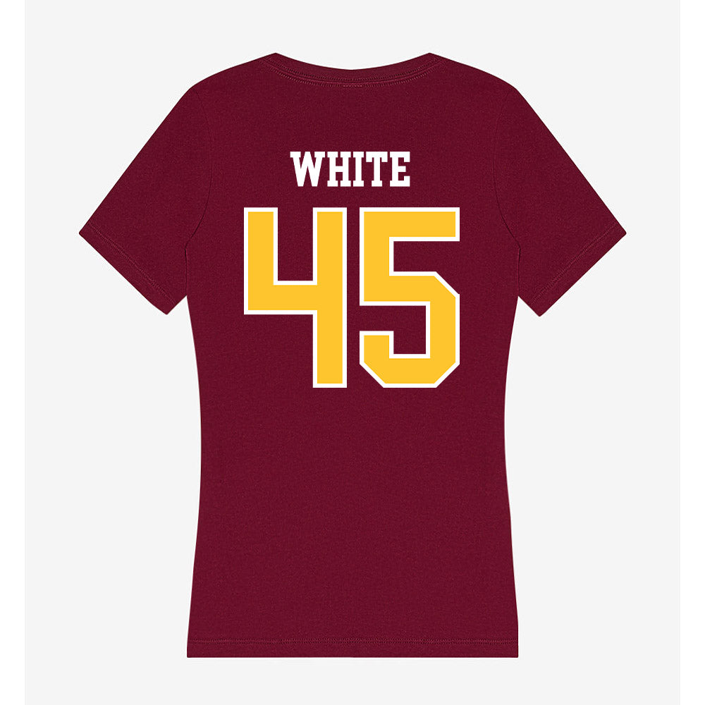Central Michigan - NCAA Football : Xavier White - Women's V-Neck T-Shirt-1