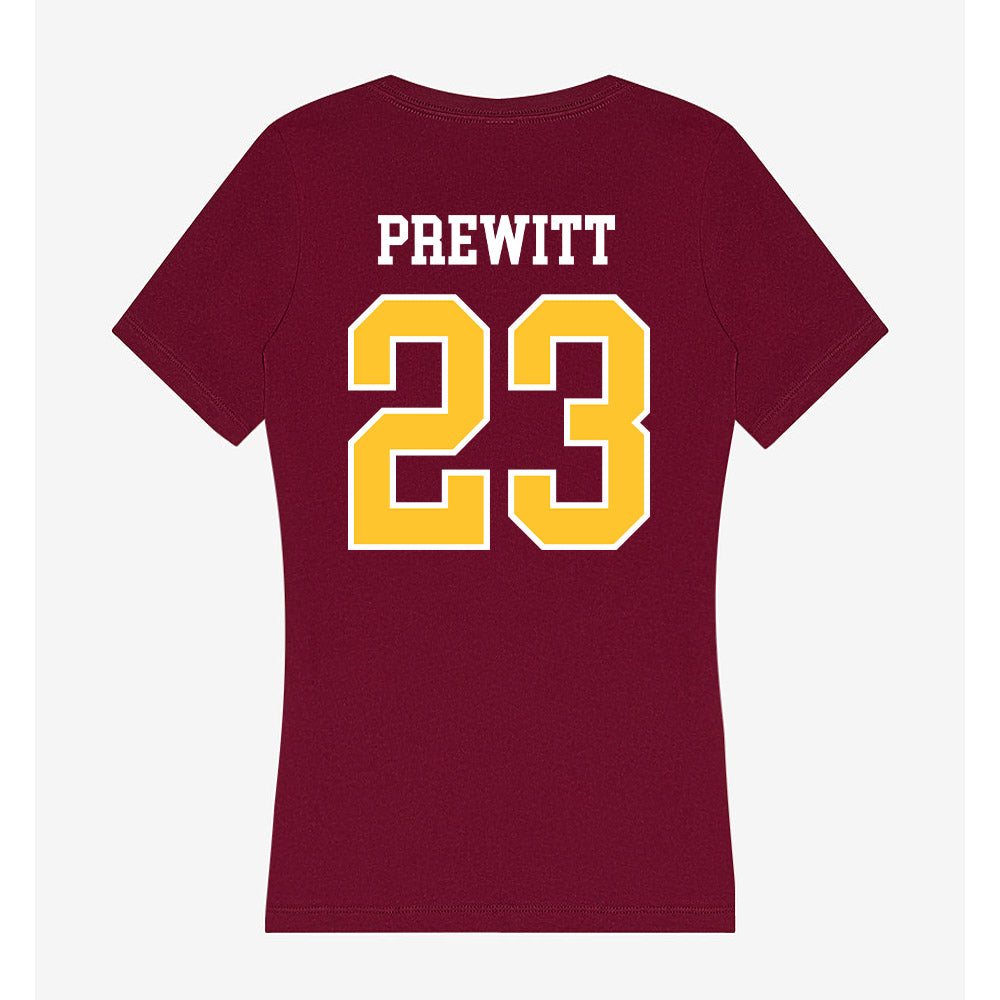 Central Michigan - NCAA Women's Basketball : Demetria Prewitt - Women's V-Neck T-Shirt-1
