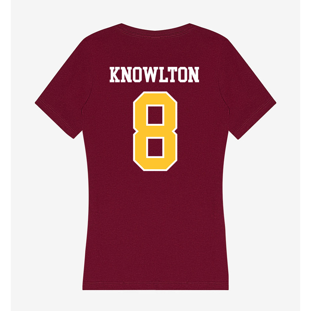 Central Michigan - NCAA Baseball : Zach Knowlton - Women's V-Neck T-Shirt-1