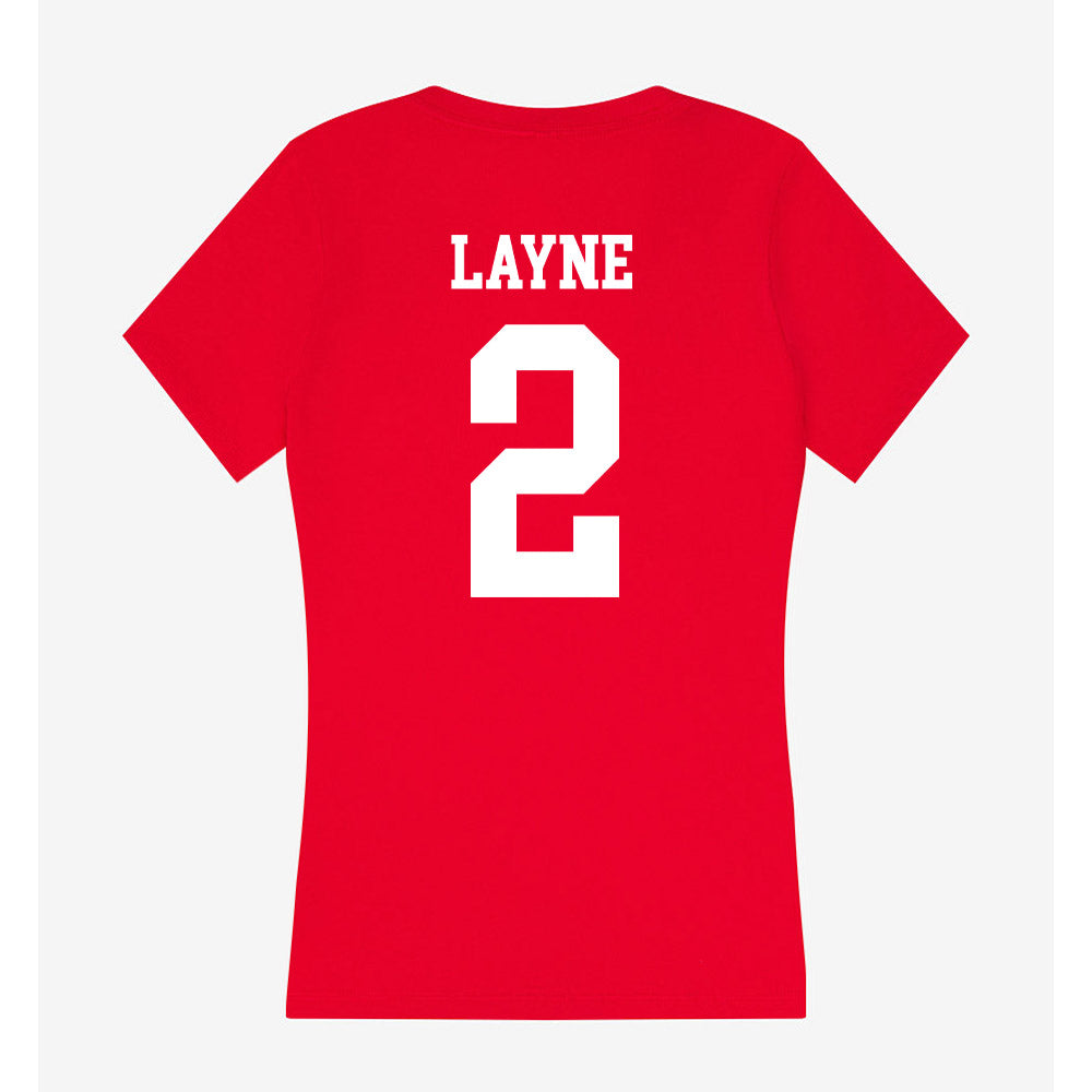 New Mexico - NCAA Football : Jack Layne - Women's V-Neck T-Shirt-1