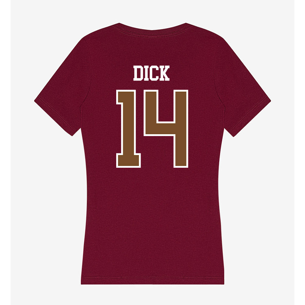Montana - NCAA Women's Basketball : Lauren Dick - Women's V-Neck T-Shirt-1