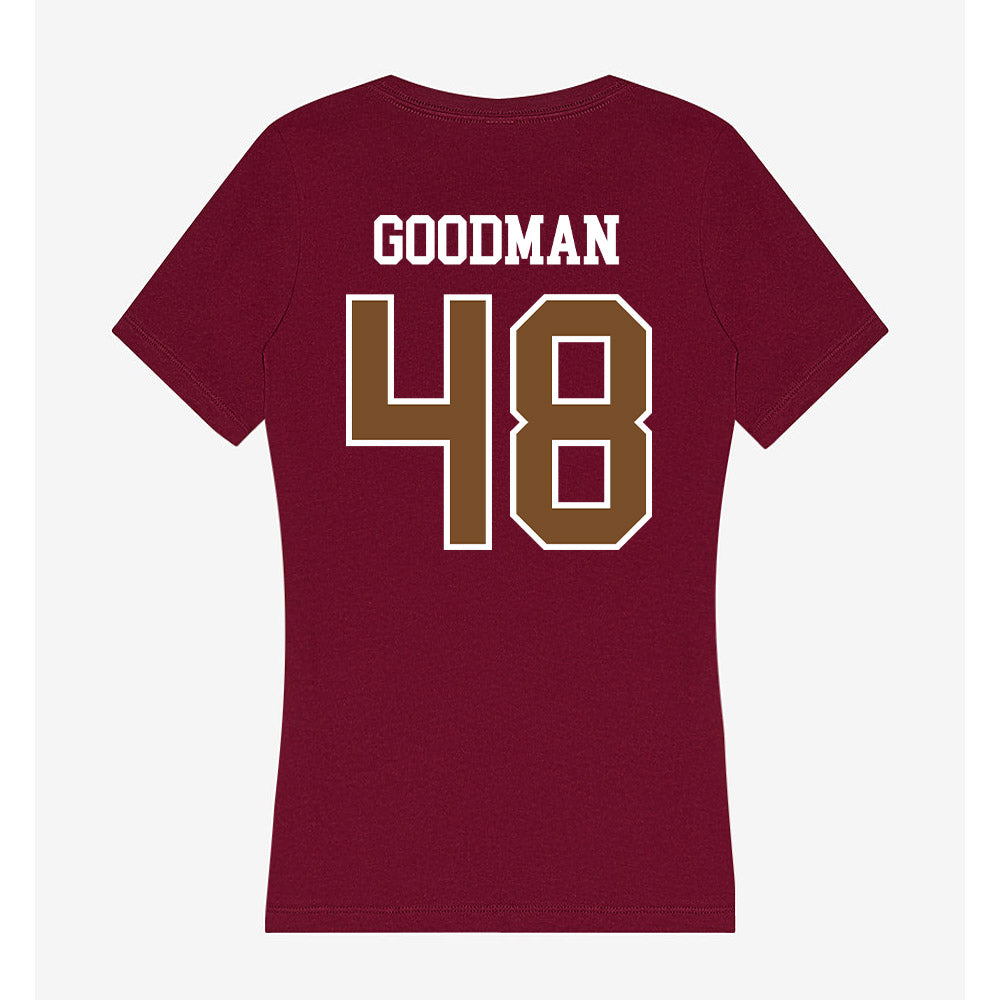 Montana - NCAA Football : Styles Goodman - Women's V-Neck T-Shirt-1