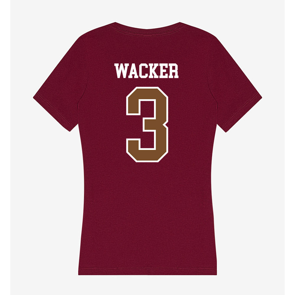 Montana - NCAA Women's Basketball : Draya Wacker - Women's V-Neck T-Shirt-1