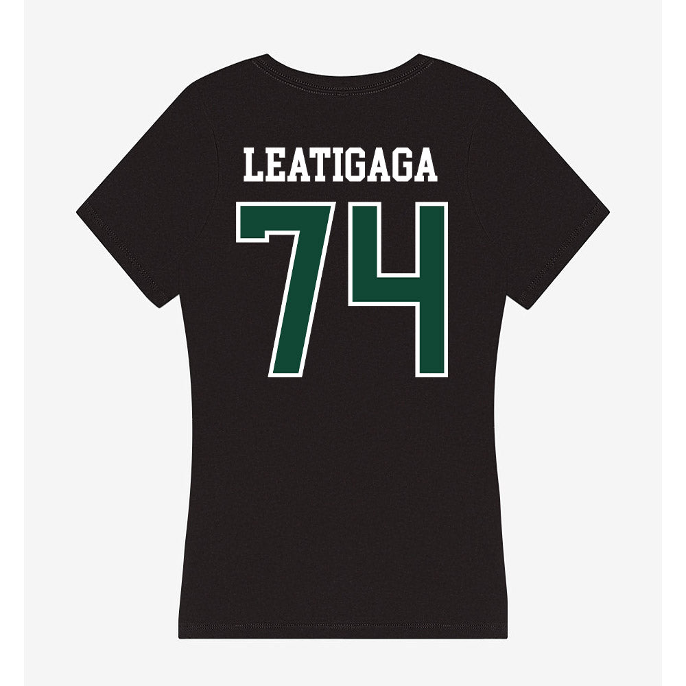 Portland State - NCAA Football : Pule Leatigaga - Women's V-Neck T-Shirt-1