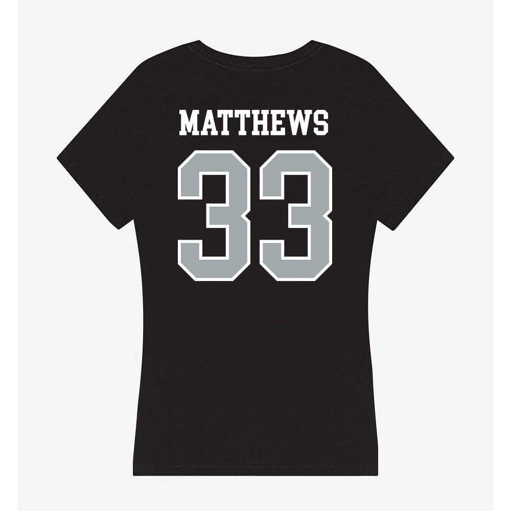 Providence - NCAA Men's Ice Hockey : Aaron Matthews - Women's V-Neck T-Shirt-1