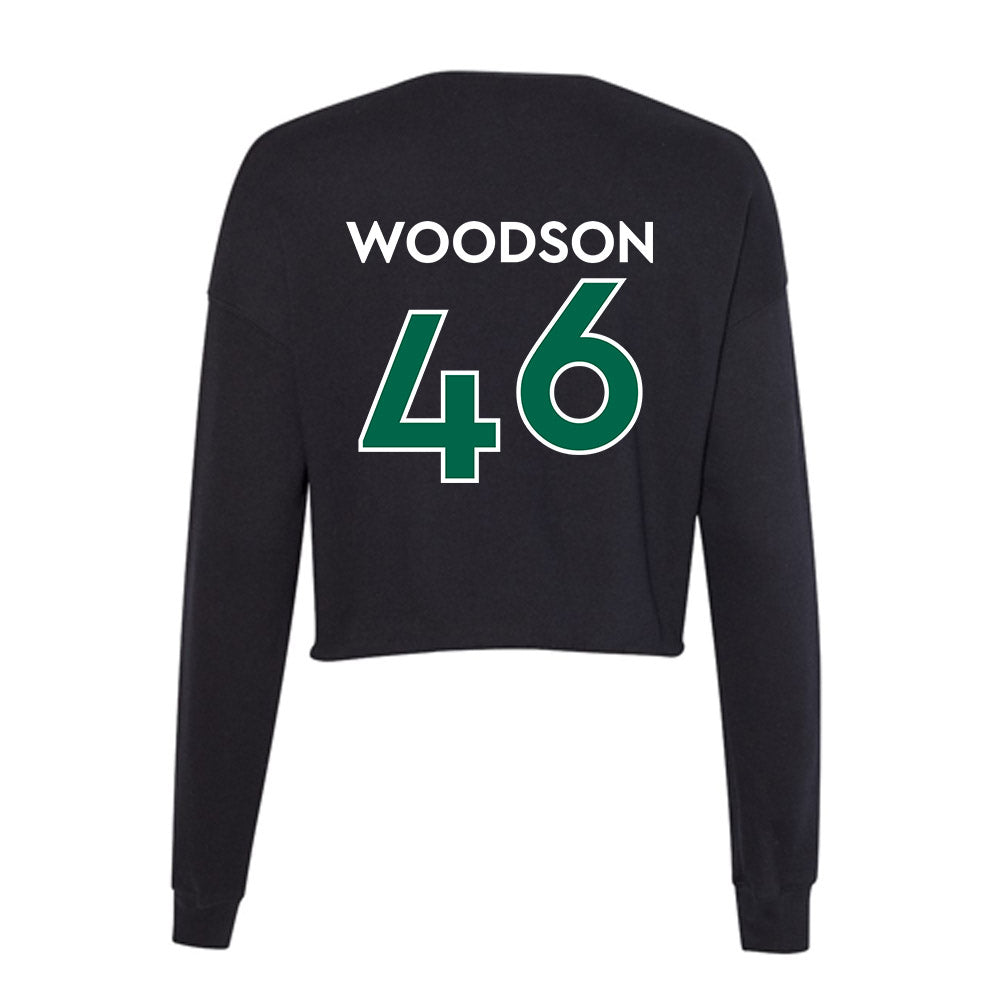 Illinois Wesleyan - NCAA Football : Melchizedek Woodson - Women's Cropped Crew Fleece-1