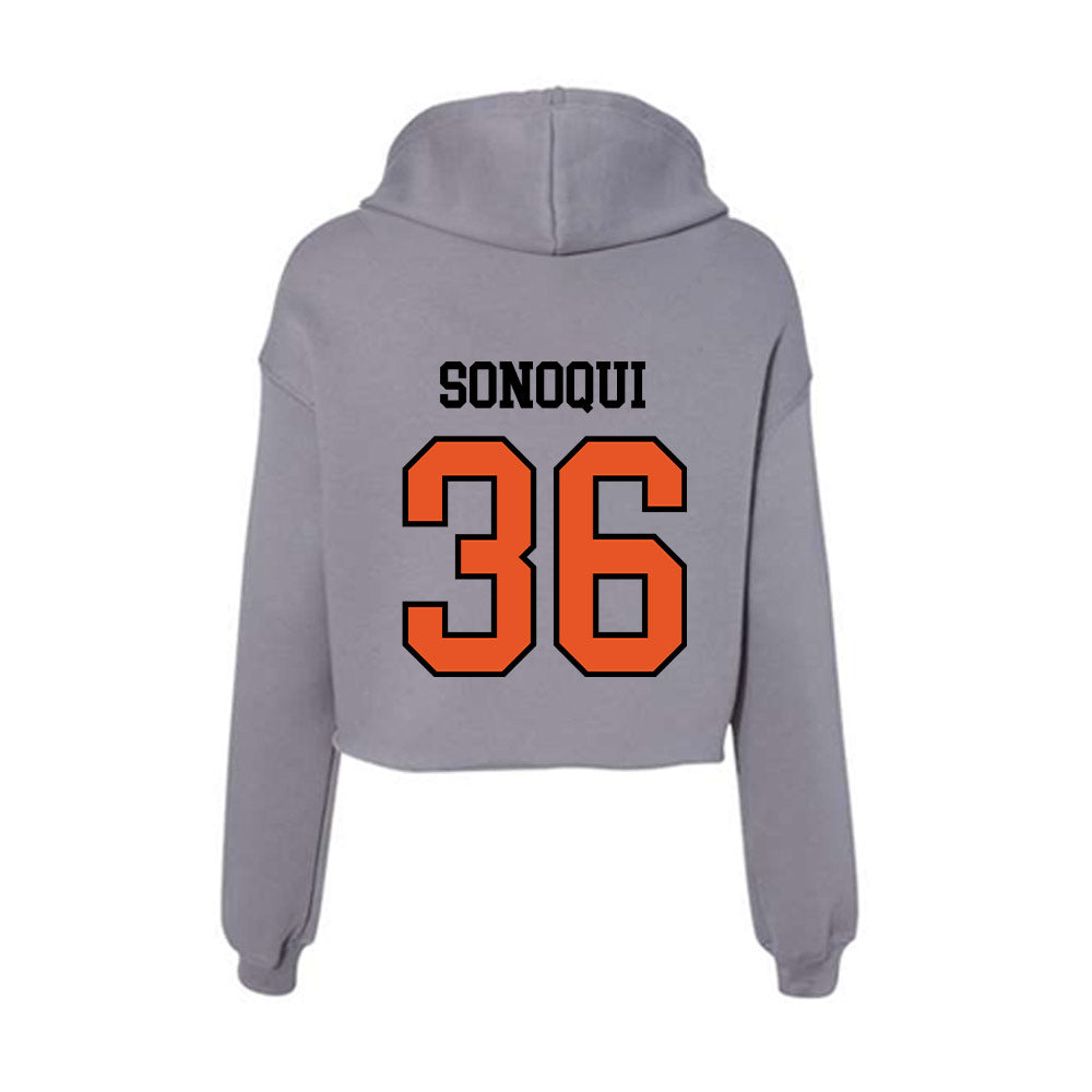 Pacific - NCAA Baseball : Cade Sonoqui - Women's Crop Fleece Hoodie-1