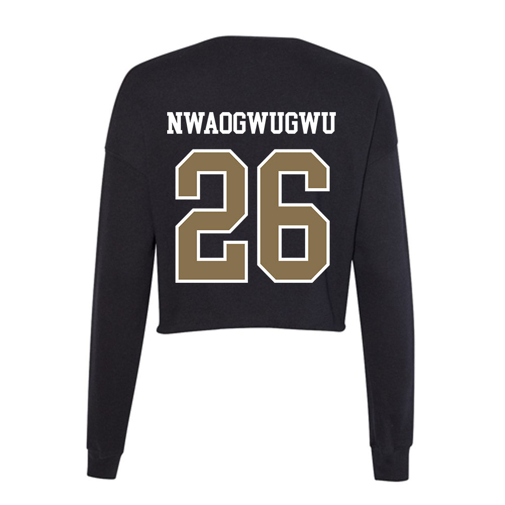 Bryant - NCAA Football : Michael Nwaogwugwu - Women's Cropped Crew Fleece-1