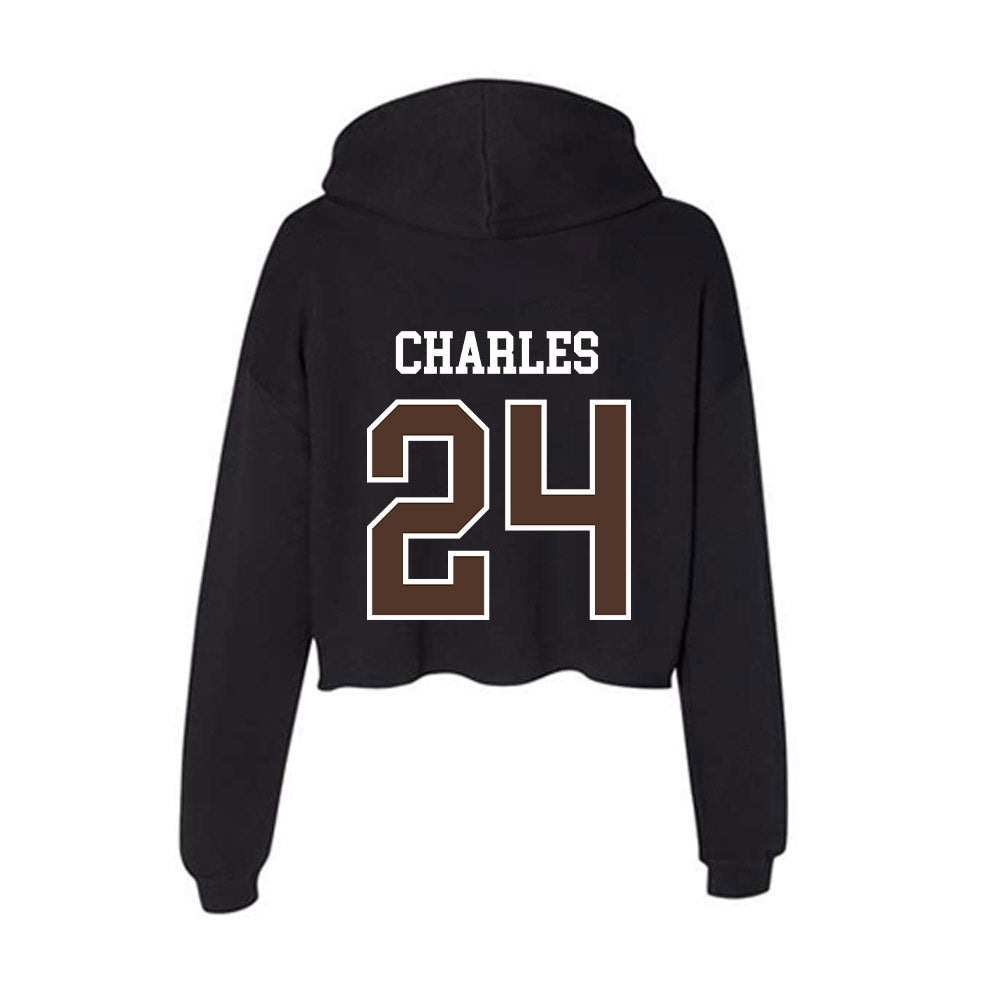 St. Bonaventure - NCAA Men's Basketball : Cayden Charles - Women's Crop Fleece Hoodie-1