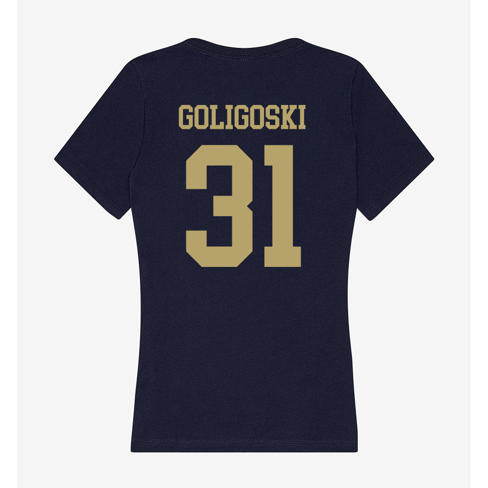 UC Davis - NCAA Football : Sam Goligoski - Women's V-Neck T-Shirt-1