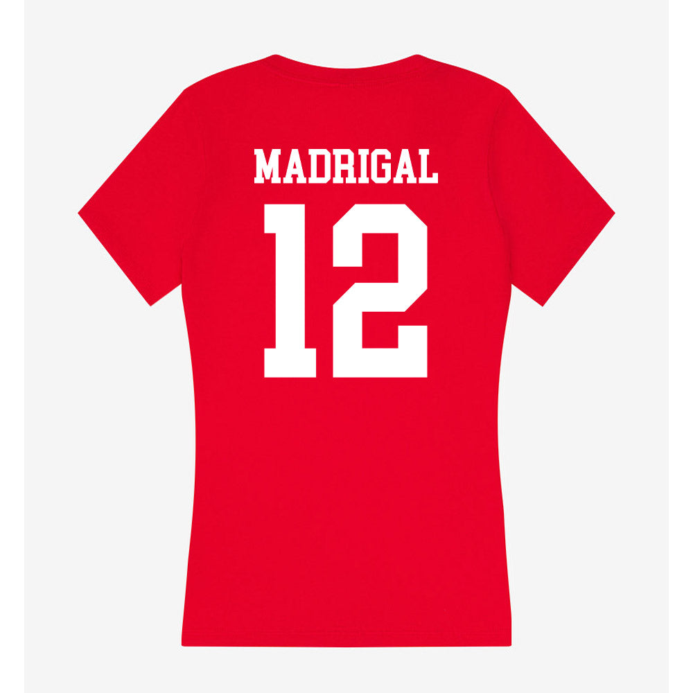 Bradley - NCAA Men's Soccer : Emilio Madrigal - Women's V-Neck T-Shirt-1