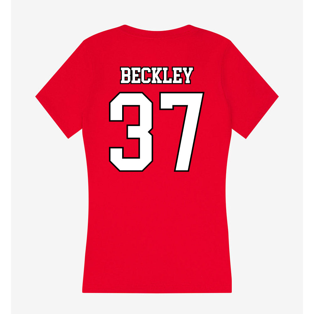 Youngstown State - NCAA Baseball : Nathan Beckley - Women's V-Neck T-Shirt-1