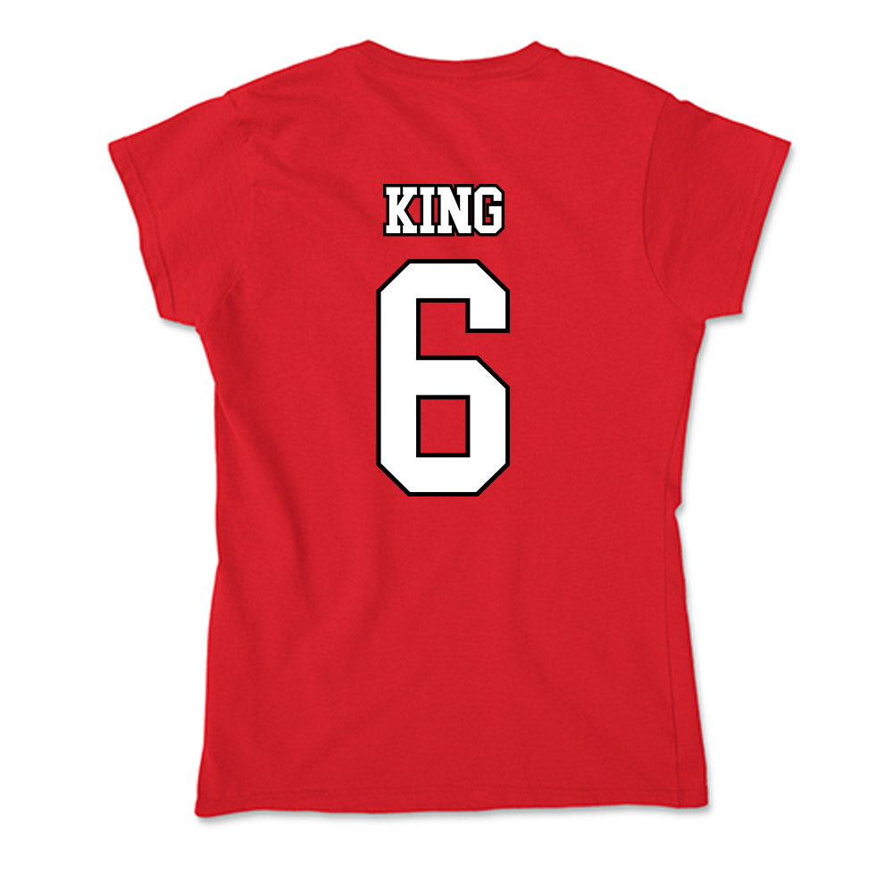 Youngstown State - NCAA Men's Basketball : Drew King - Soft Style Women’s T-Shirt-1