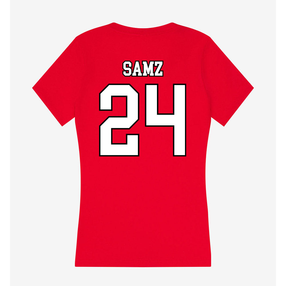 Youngstown State - NCAA Women's Basketball : Bella Samz - Women's V-Neck T-Shirt-1
