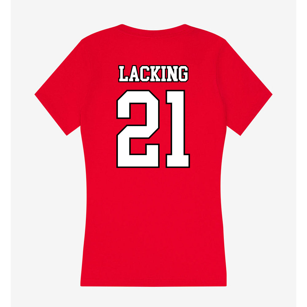 Youngstown State - NCAA Football : Larenz Lacking - Women's V-Neck T-Shirt-1