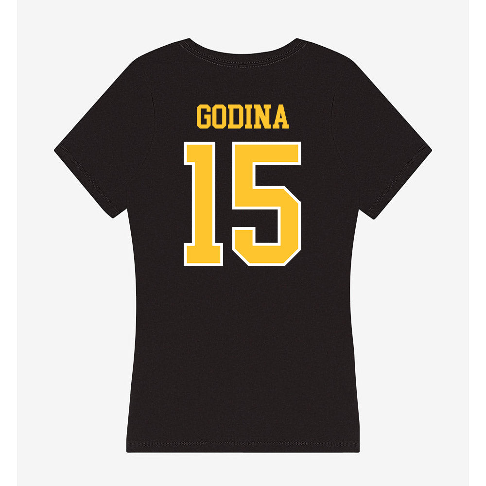 PLU - NCAA Softball : Madelynne Godina - Women's V-Neck T-Shirt-1