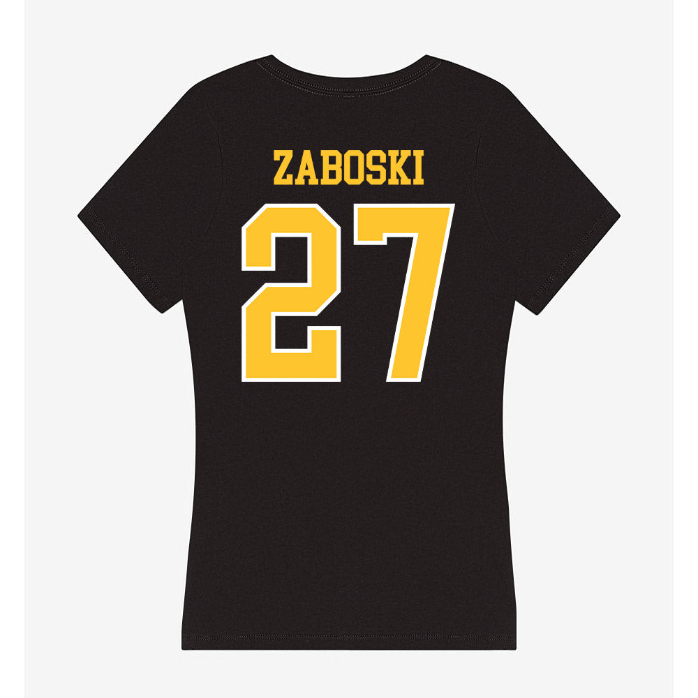 PLU - NCAA Women's Lacrosse : Lia Zaboski - Women's V-Neck T-Shirt-1