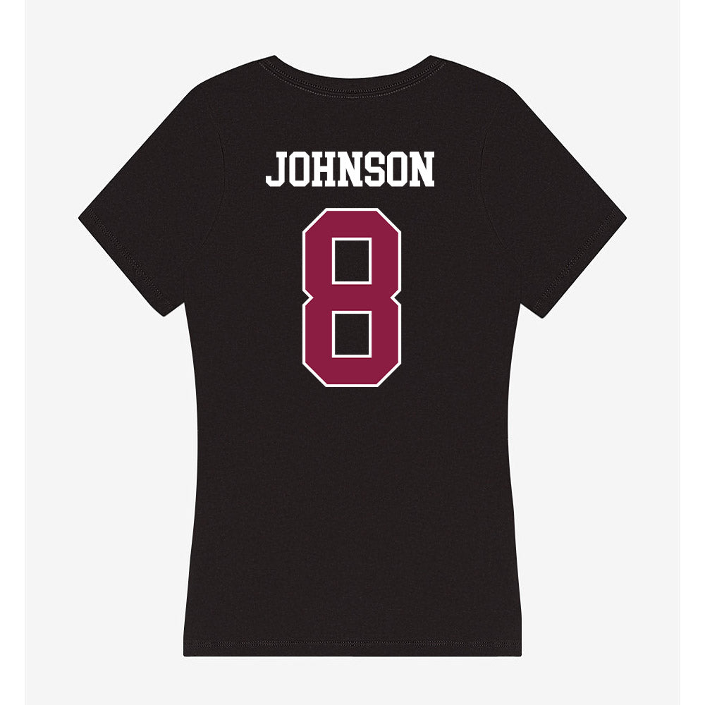 Virginia Tech - NCAA Football : Braylon Johnson - Women's V-Neck T-Shirt-1