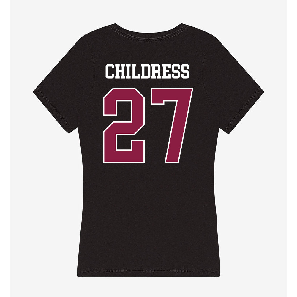 Virginia Tech - NCAA Football : Tyler Childress - Women's V-Neck T-Shirt-1