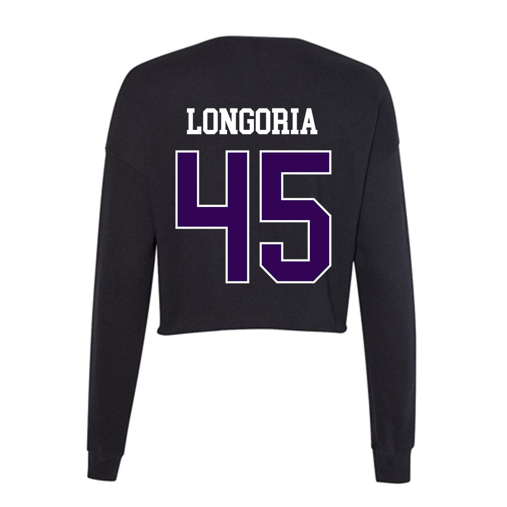 Kansas State - NCAA Baseball : Adan Longoria - Women's Cropped Crew Fleece-1