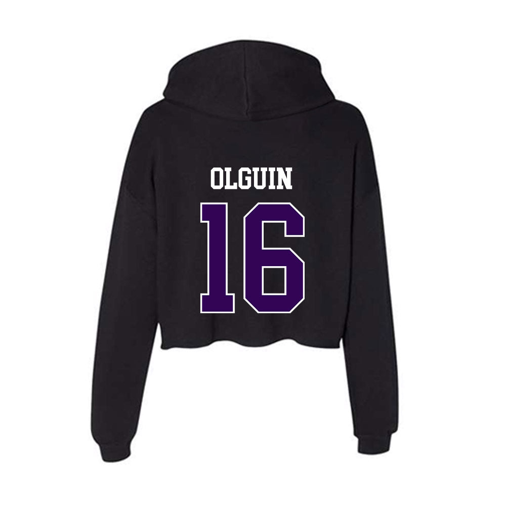 Kansas State - NCAA Football : Mason Olguin - Women's Crop Fleece Hoodie-1