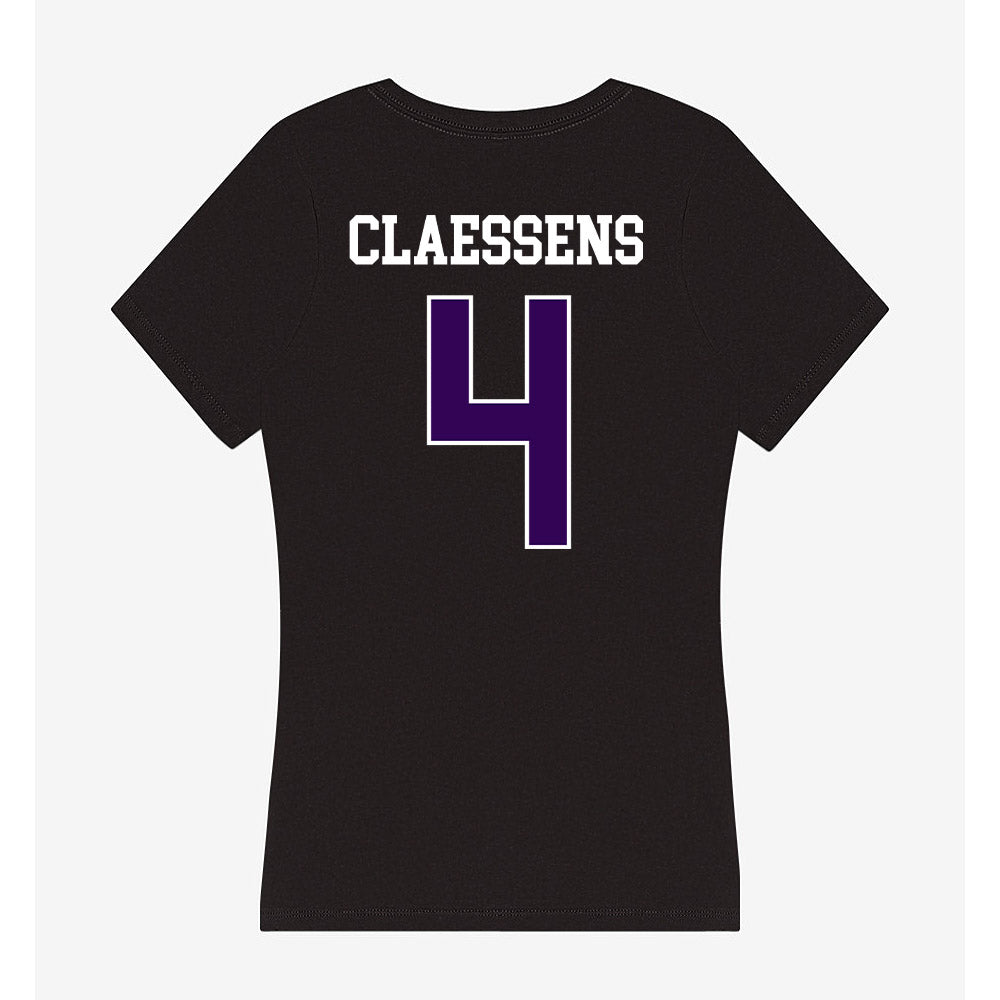 Kansas State - NCAA Women's Basketball : Nastja Claessens - Women's V-Neck T-Shirt-1