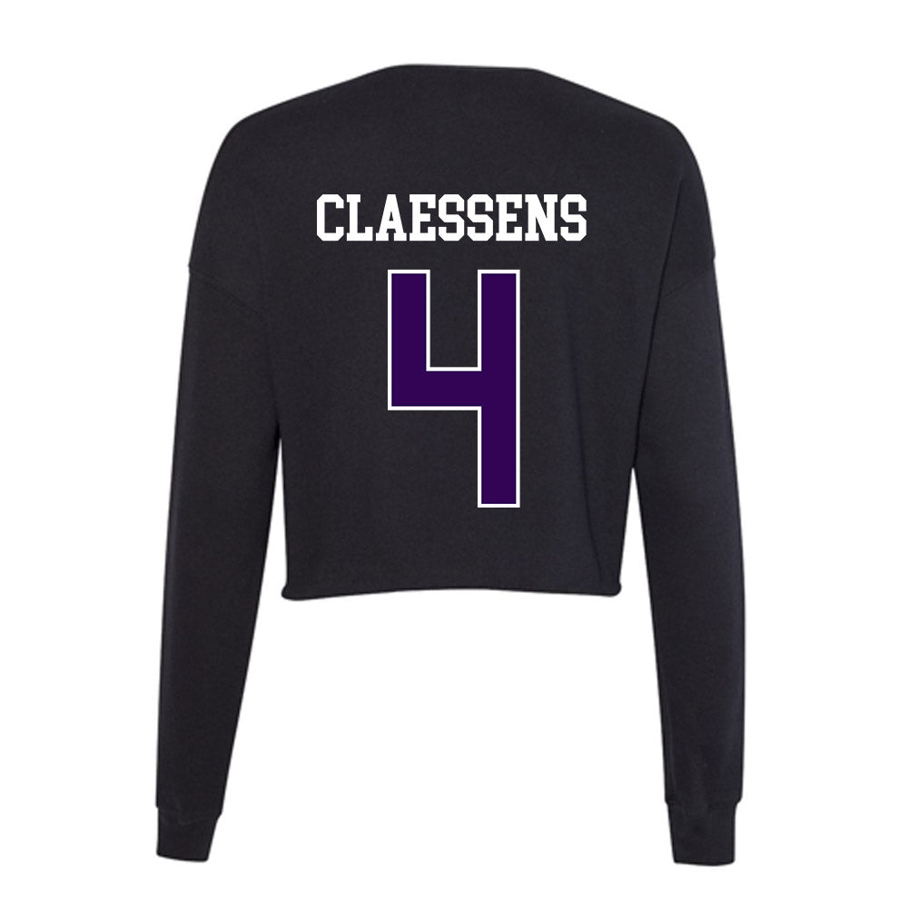 Kansas State - NCAA Women's Basketball : Nastja Claessens - Women's Cropped Crew Fleece-1